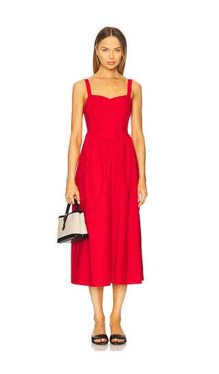 Structured Linen Dress in Red | Revolve Clothing (Global)