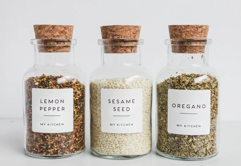 Modern Spice Labels for Kitchen Organizing • Water Resistant • Custom labels and personalizat... | Etsy (US)