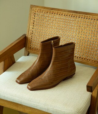 Antonio Melani x Kristen Nichols George Leather Crocodile Low Heel Booties -  5.5 | Dillard's