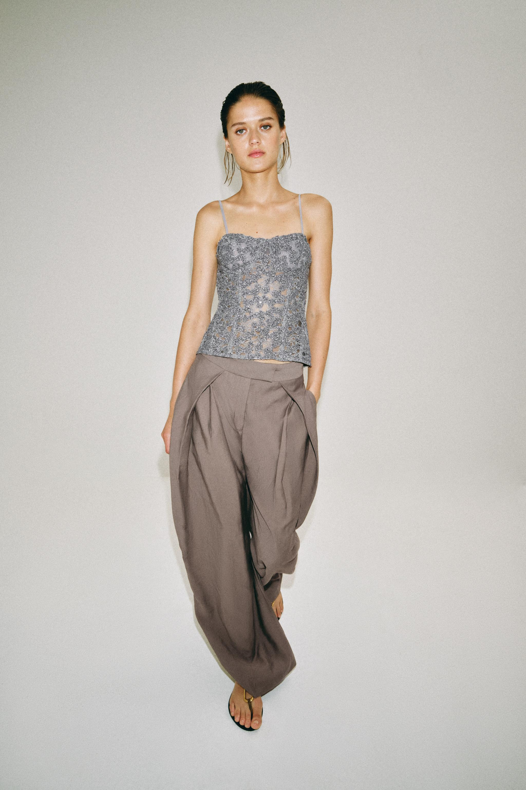 ZW COLLECTION SHIMMER TOP | Zara US