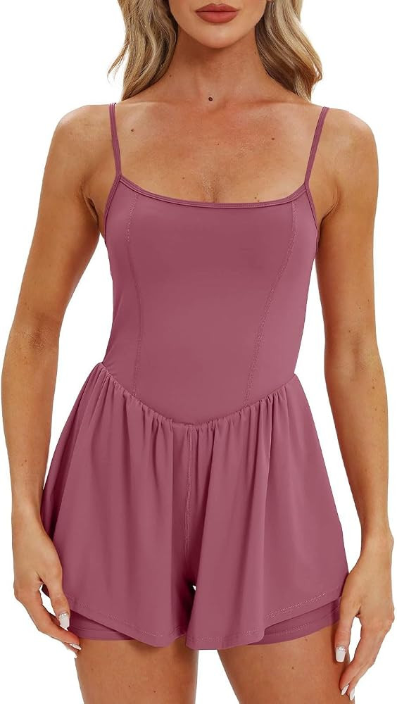 AGWOLF Overall Shorts for Women Summer Rompers 2024 Spaghetti Straps Tank Top Flowy Loose Short P... | Amazon (CA)
