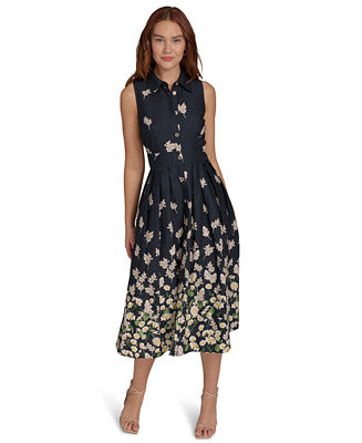 Women's Daisy-Print Cotton Shirtdress | Macy's
