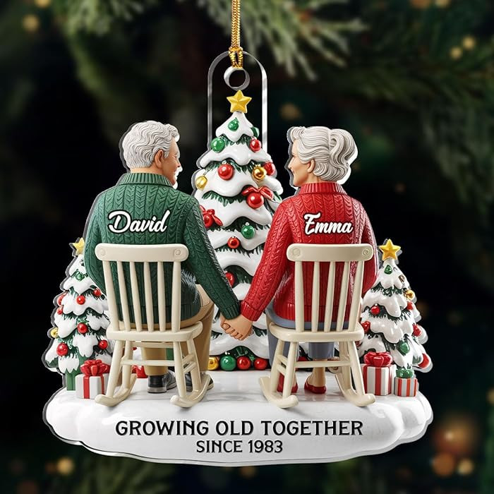 Personalized Growing Old Together Old Couple Ornament 2025, Custom Name & Year Keepsake for Grand... | Amazon (US)