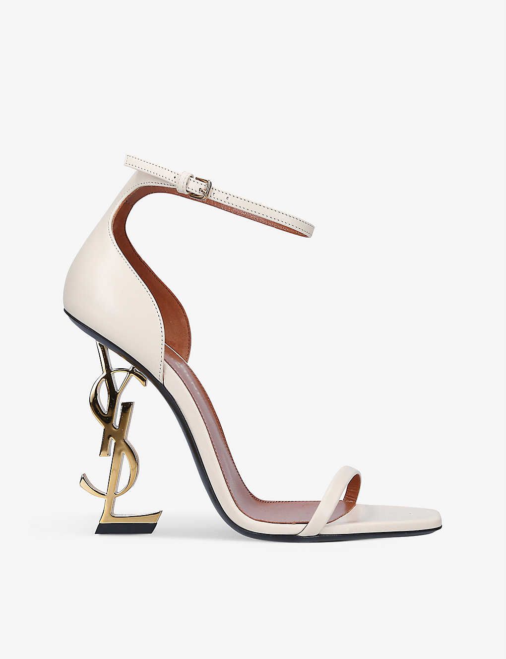 SAINT LAURENT Opyum leather heeled sandals | Selfridges
