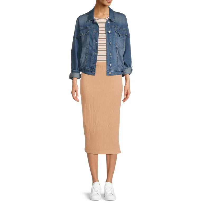 Time and Tru Knit Midi Skirt | Walmart (US)