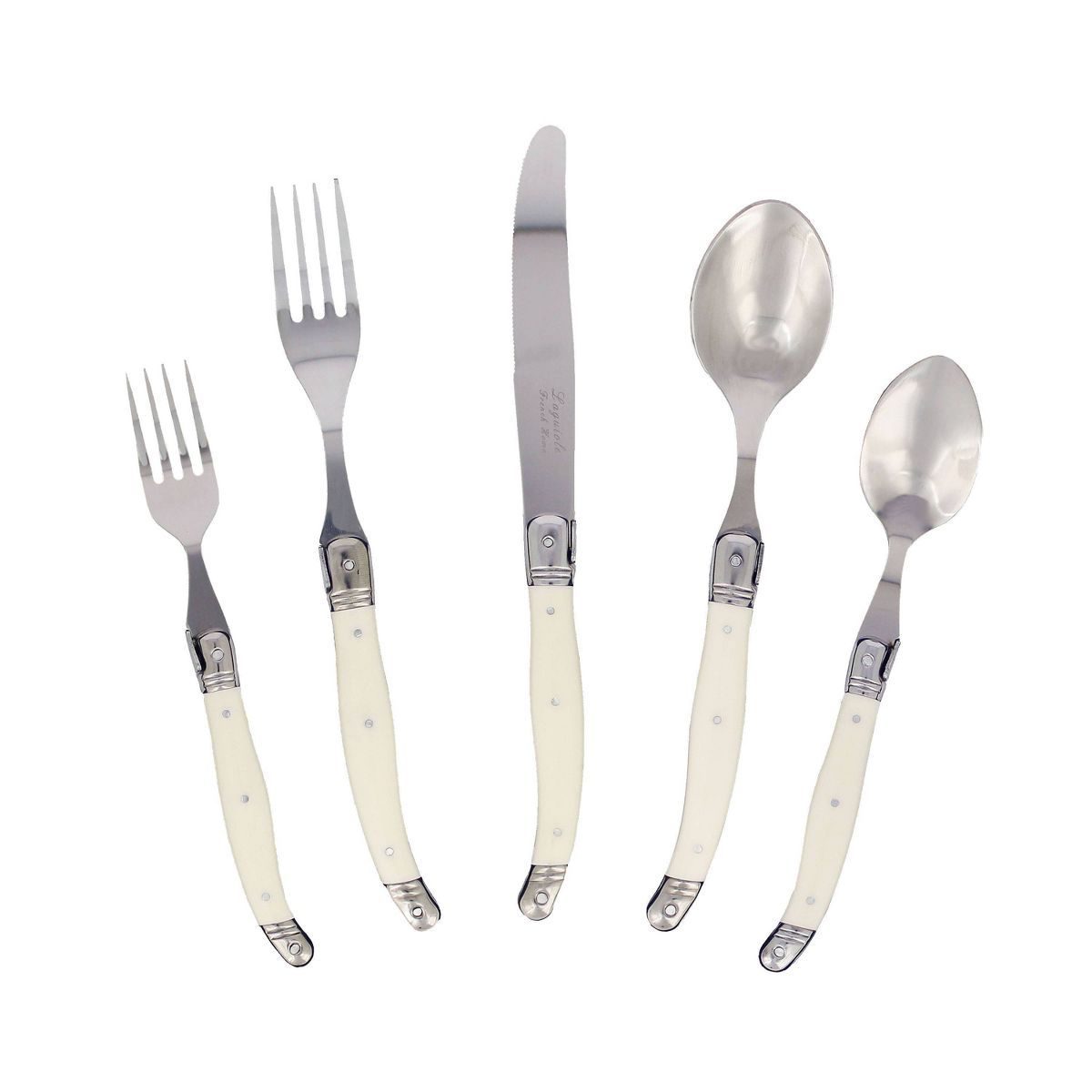 20pc Stainless Steel Laguiole Faux Ivory Flatware Set White - French Home | Target
