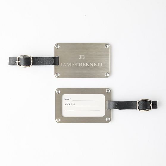 Silver Metal Luggage Tag | Mark and Graham