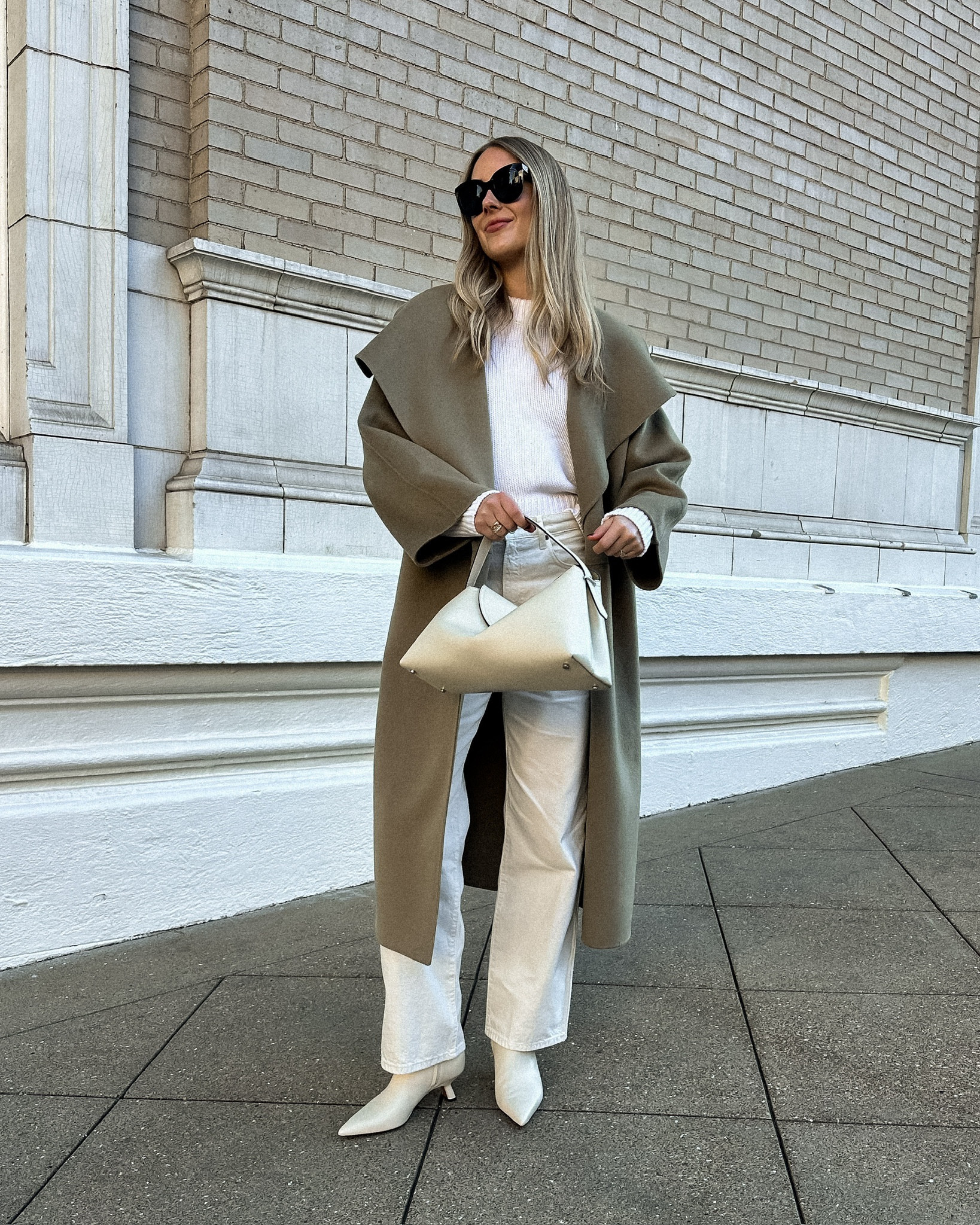 Fashion Jackson, fall outfits, wool coat, white sweater, white jeans, white booties, @saks #saks #sakspartner 

#LTKOver40 #LTKStyleTip #LTKSeasonal