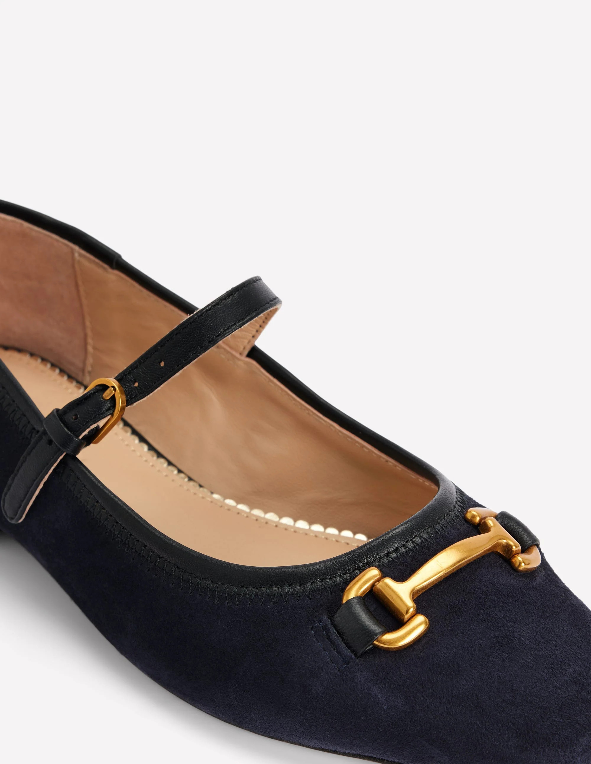 Iris Snaffle Mary Jane Flats-Dark Navy | Boden (US)