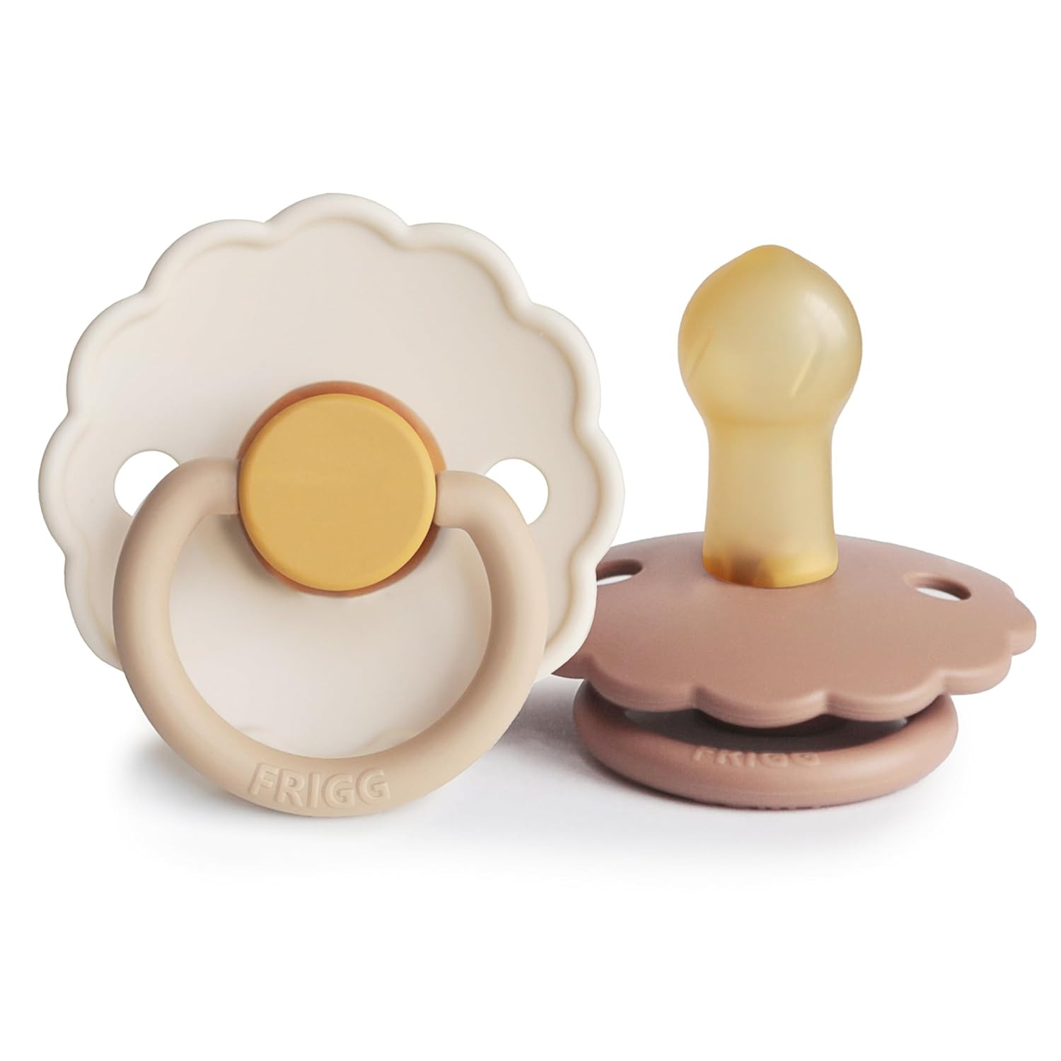 FRIGG Daisy Natural Rubber Baby Pacifier | Made in Denmark | BPA-Free (Chamomile/Peach Bronze, 0-... | Amazon (US)