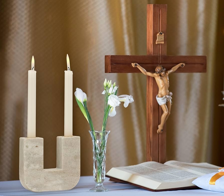 Spiretro Elegant U-Shape Marble Candle Holder for Taper Candles – Real Marble with Grayish-Whit... | Amazon (US)