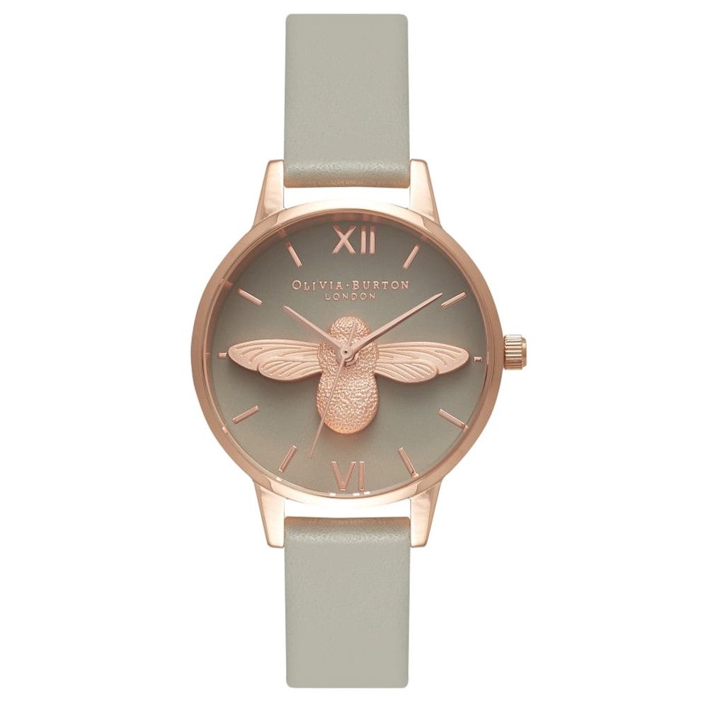 Midi Moulded Bee Grey Dial Watch - Grey & Rose Gold | The Dressing Room Retail