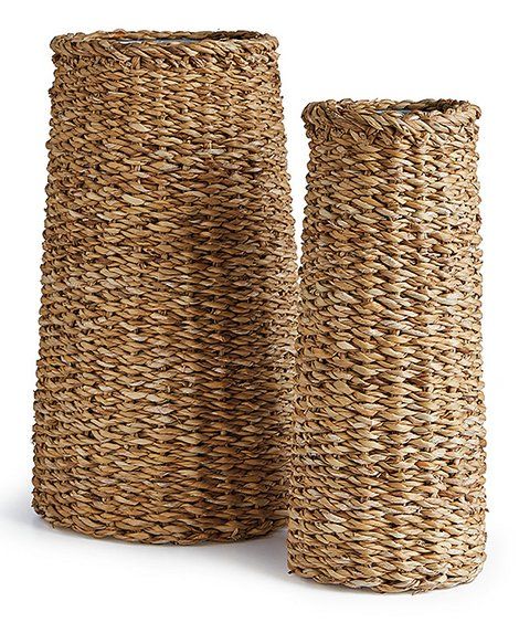 Porch & Petal | Natural Seagrass Vase - Set of Two | Zulily