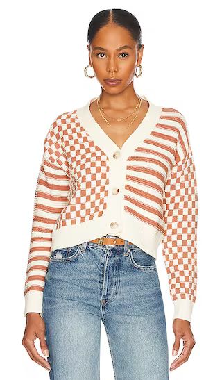 Sima Button Up Sweater in Brown Multi | Revolve Clothing (Global)
