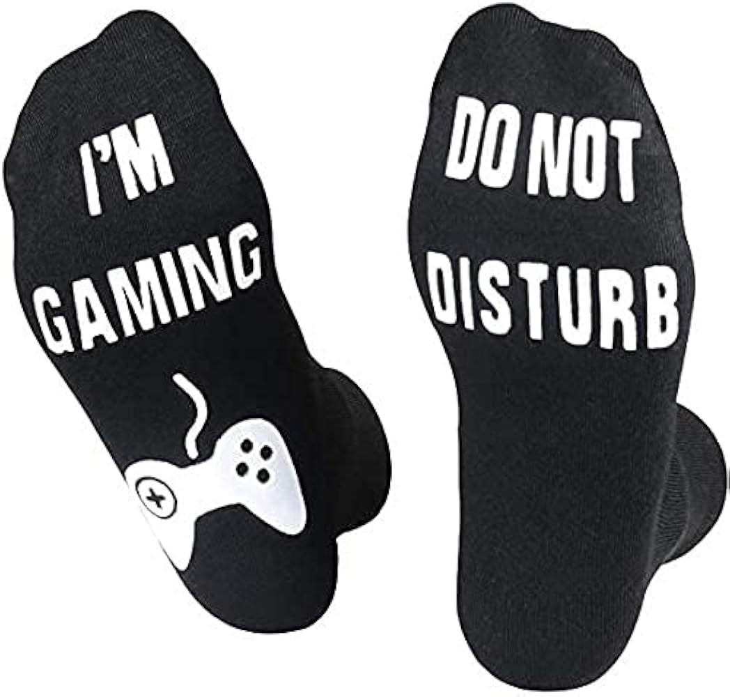 Do Not Disturb I'm Gaming Socks Novelty Gamer Socks Funny Christmas Stocking Stuffers Gifts for Teen | Amazon (US)