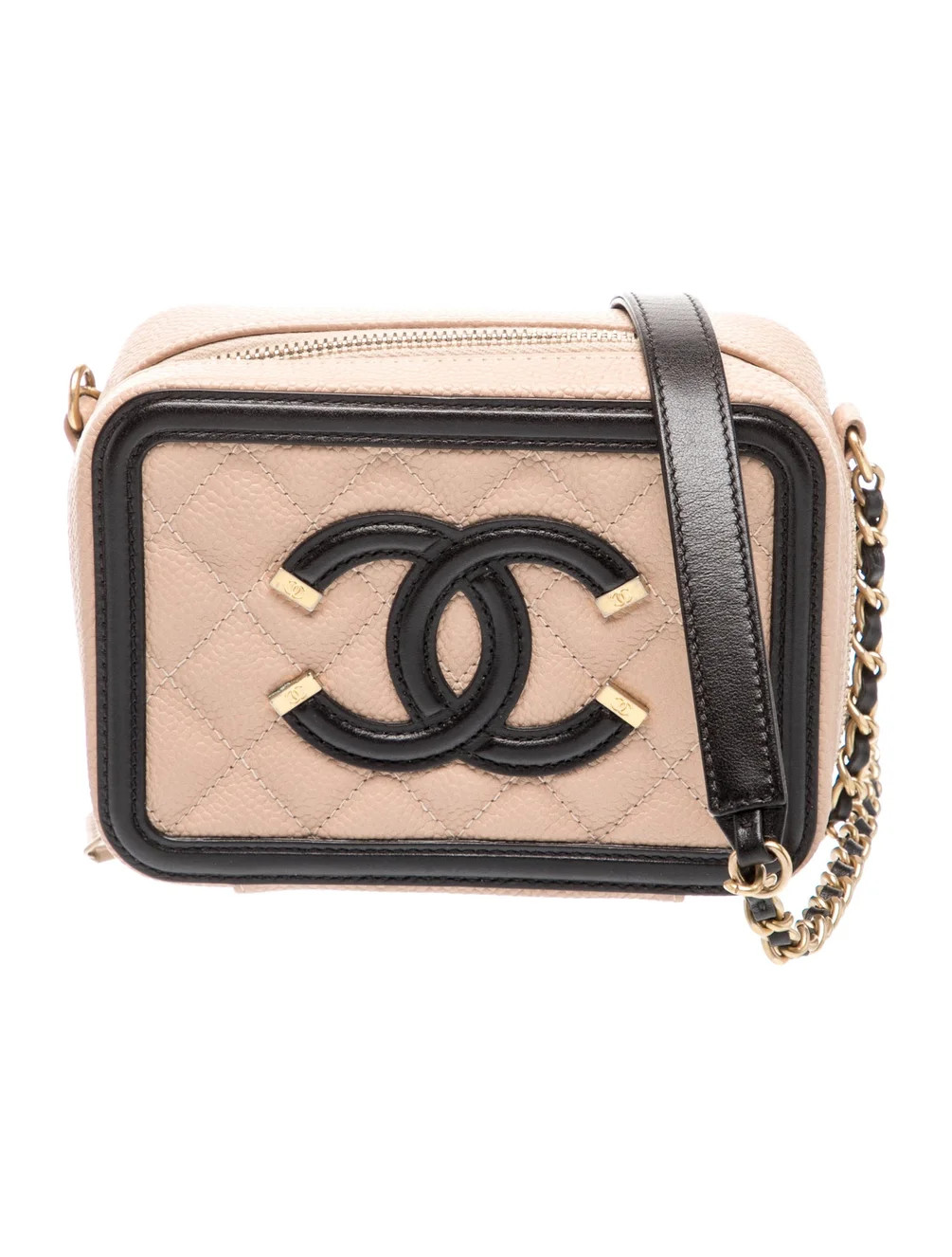 Chanel Mini Filigree Vanity Clutch w/ Chain - Neutrals Crossbody Bags, Handbags - CHA1408598 | Th... | The RealReal