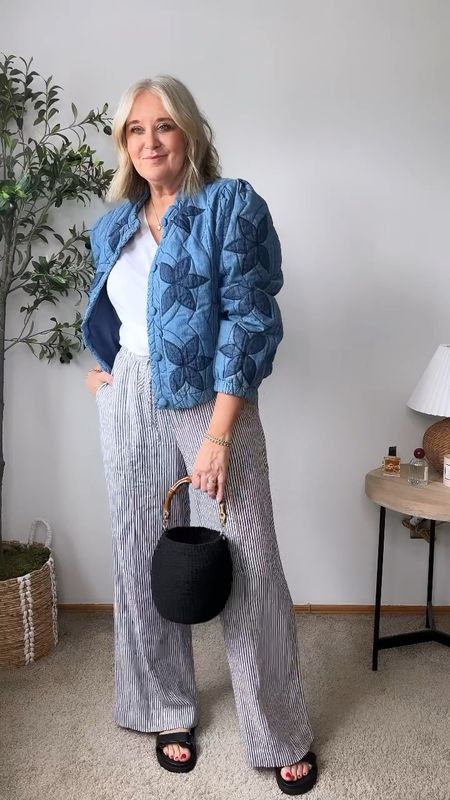 Neutral done have to be boring….adding in different patterns makes them a little more interesting 🖤Comment LINK to have them sent to you DM’s! 

Jacket size Medium
Tee size Small
Pants size Medium

#neutrals #over40 #casualstyle #over50style 
# midlifewomen #styleinspo #linenpants 

#LTKstyletip #LTKSeasonal #LTKover40