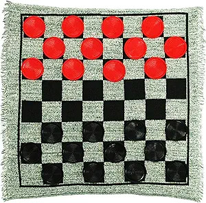 Lulu Home Jumbo Checkers, Giant 3-in-1 Checkers Game Rug Board Game Set, 2 players | Amazon (US)