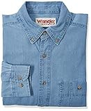 Wrangler Men's Rugged Wear Basic One-Pocket Denim Shirt, Medium | Amazon (US)
