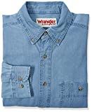 Wrangler Men's Rugged Wear Basic One-Pocket Denim Shirt, Medium | Amazon (US)