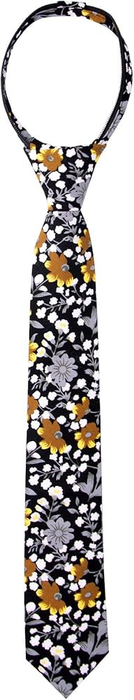 Spring Notion Boys' Cotton Floral Skinny Zipper Tie | Amazon (US)