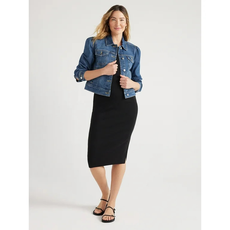 Free Assembly Women’s Puff Sleeve Denim Jacket, Sizes XS-XXL | Walmart (US)