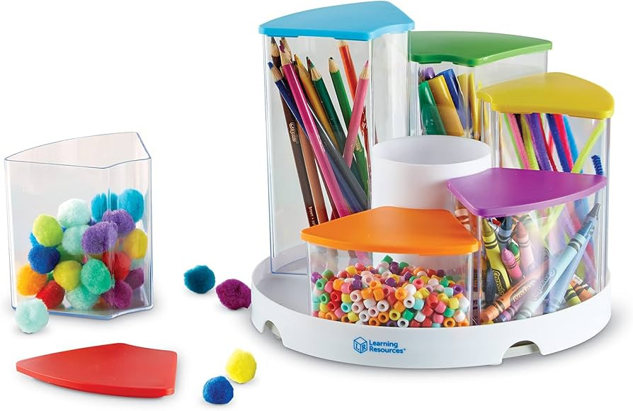 Create-a-Space See-Thru Spinning Bins, Classroom Organization, School Supplies Organizer, Desk Or... | Amazon (US)