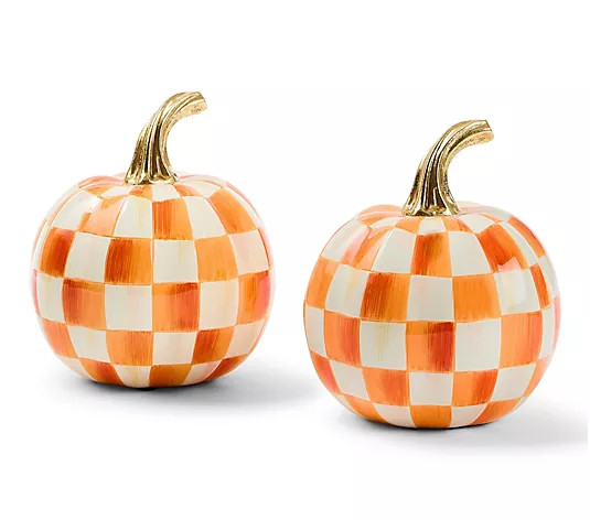 MacKenzie- Childs Set of 2 Mini Pumpkins - QVC.com | QVC
