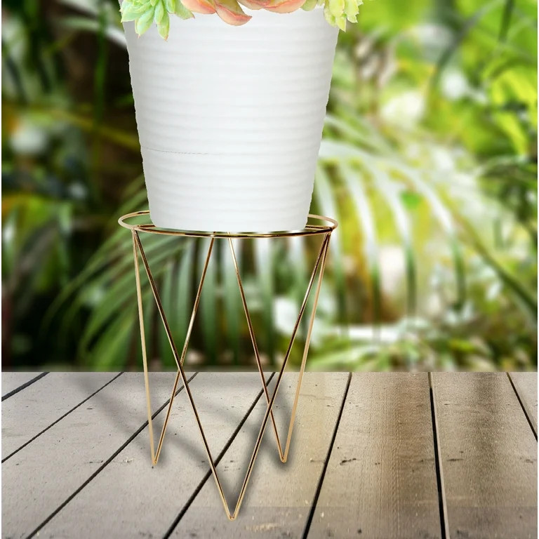 Mainstays 13 inch High Gold Metal Plant Stand | Walmart (US)