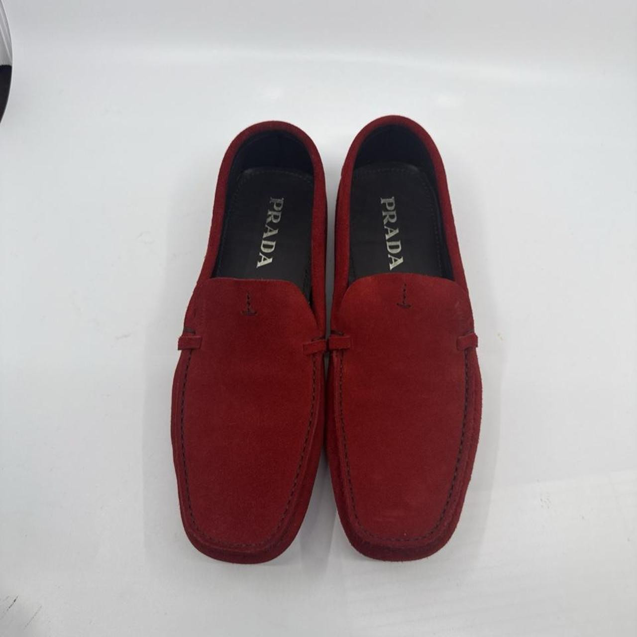 Prada Women's Loafers - Red/Burgundy | Depop US
