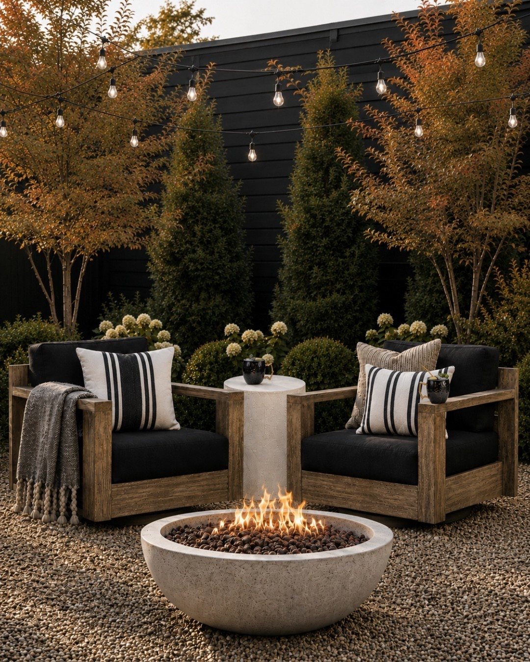 Your new favorite place to unwind - design for cozy conversations from sunny afternoons to fireside evenings. 
🖤🖤
Outdoor, outdoor patio, outdoor patio decor, fire pit, round fire pit, concrete fire pit, outdoor chair, outdoor living, outdoor design, outdoor furniture, patio furniture, outdoor pillows, fire pit, home decor, home design, pottery barn, pottery barn outdoor furniture, pottery barn chairs