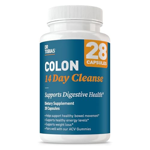 Dr. Tobias Colon Cleanse - Constipation Relief & Gut Health Support for Women & Men | 14 Day Colon Cleanser for a Gentle Colon Detox & Gut Flush - 28 Capsules (1-2 Daily) | Amazon (US)