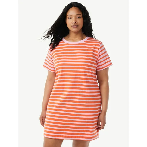 Free Assembly Women's Mini T-Shirt Dress with Short Sleeves | Walmart (US)