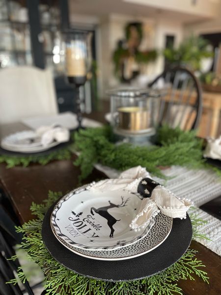 Christmas tablescape inspiration Christmas table, Christmas plates. Placemat, dishes 

#LTKSeasonal #LTKhome #LTKHoliday