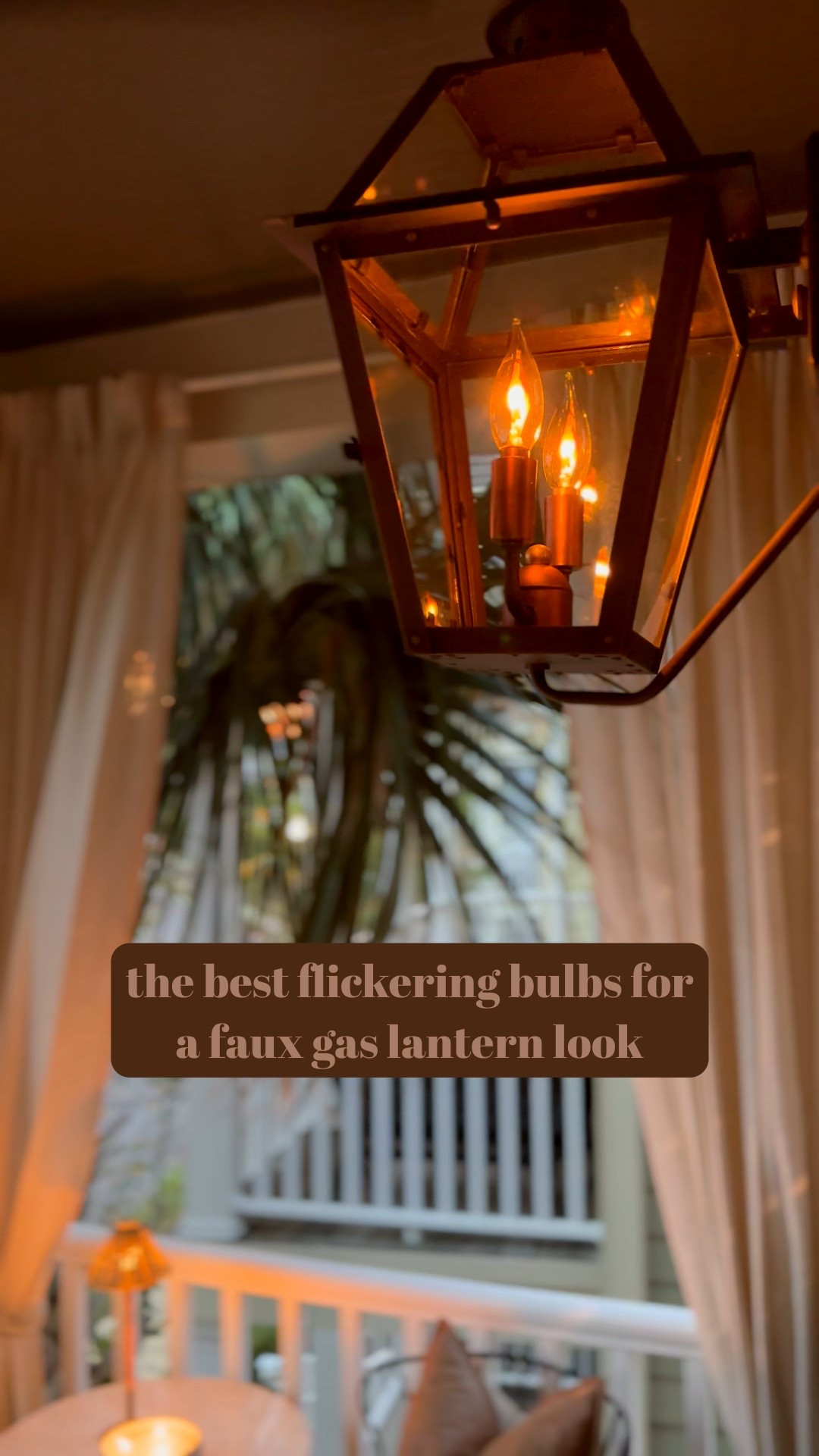 Found the best flickering bulbs for a faux gas lantern look! Such a game changer on our balcony along with a few other additions I also linked like this bistro set, linen look drapes, rug, and my FAV portable lamp.

#LTKHome #LTKFindsUnder50