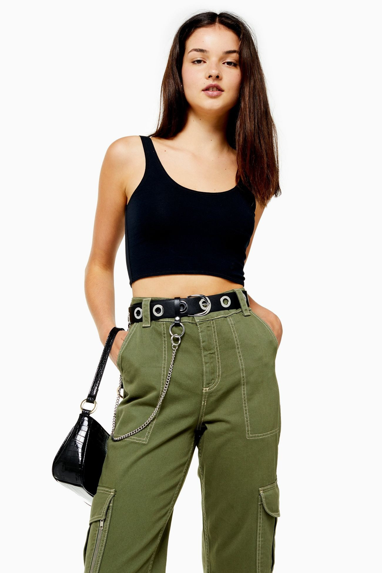 Black Cropped Camisole Top | Topshop UK