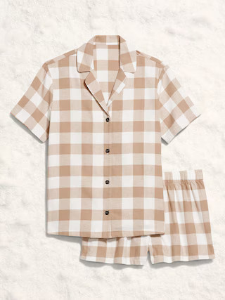 Plaid Flannel Pajama Short Set for Women | Old Navy (US)
