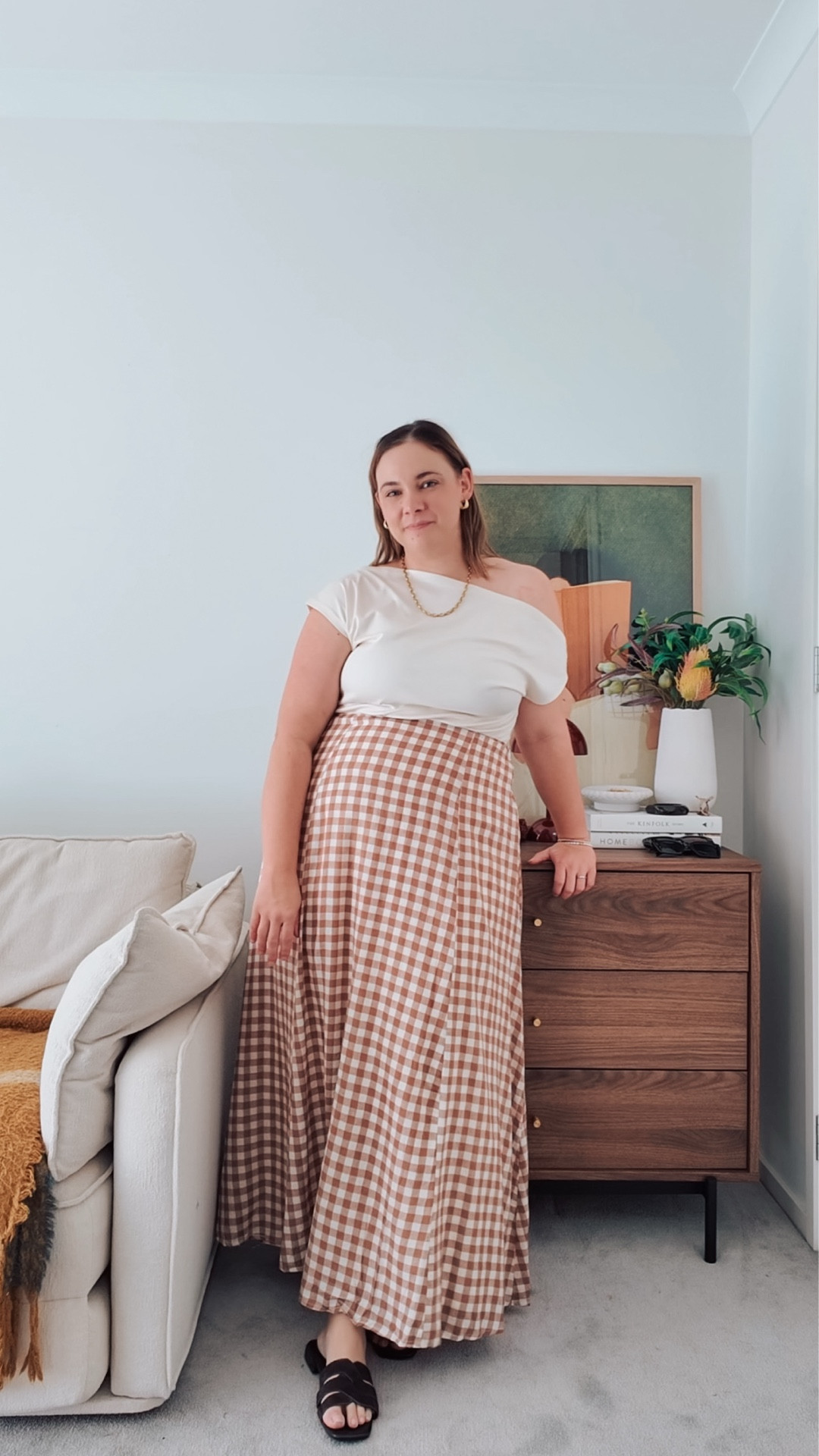 Gingham skirt - size xl
Seed cream top - size 14
Nine West shoes

#LTKgrwm #LTKMidsize #LTKootd