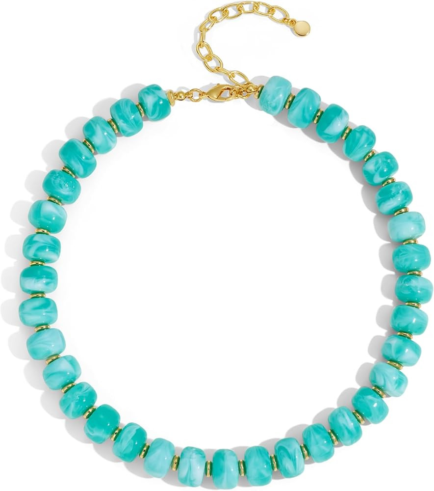 LILIE&WHITE Resin Chunky Beaded Necklace for Women Minimalistic Modern Statement Necklace Jewelry... | Amazon (US)