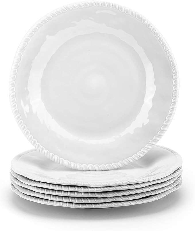 KOXIN-KARLU Melamine Plates, 11-inch Dinner Plates Dinnerware Dish, set of 6 White | Amazon (US)