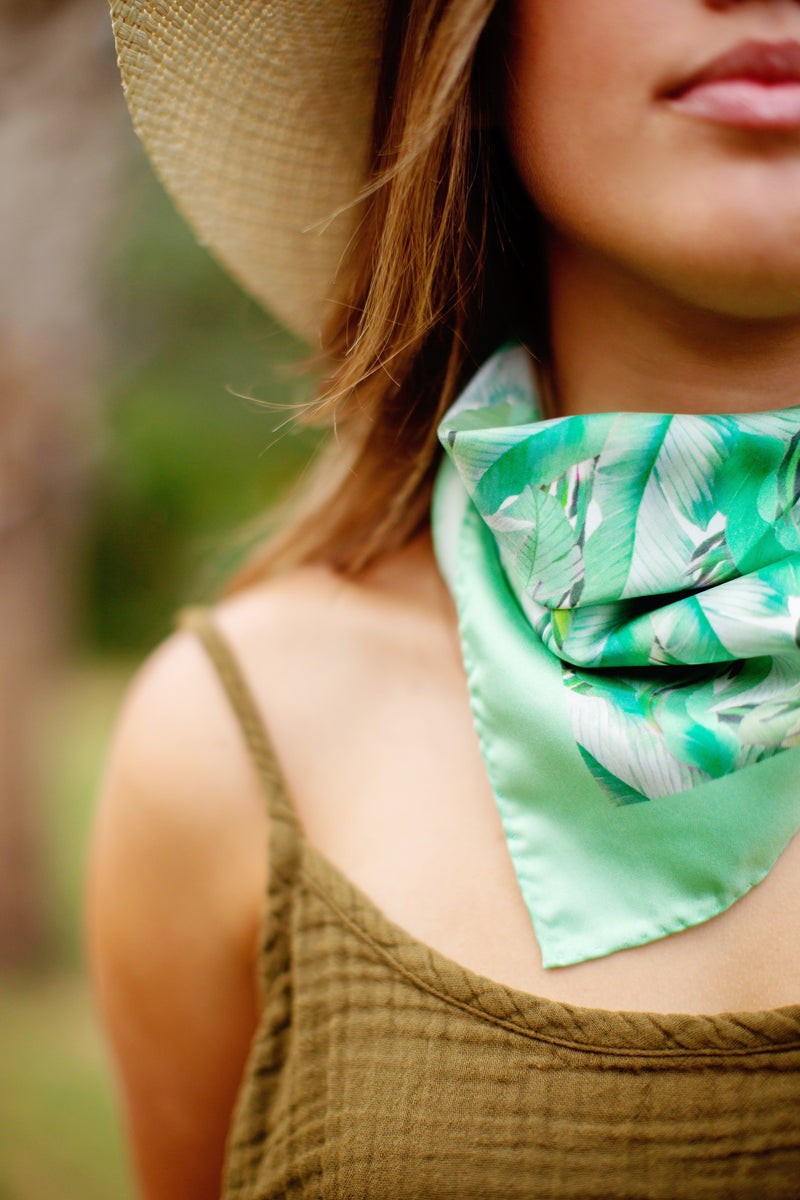 SILK BANDANA // SEAFOAM PALM | SISSY LIGHT