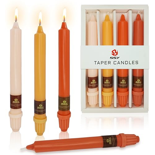 4 PCS Gradient Orange Taper Candlesticks 8 inch Unscented Tapered Candles Sticks for Home Holiday Wedding Party Decoration | Amazon (US)