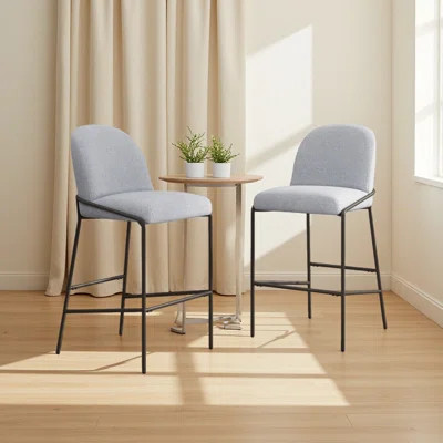 Indoor Metal Upholstered Barstool,Set Of 2 | Wayfair North America