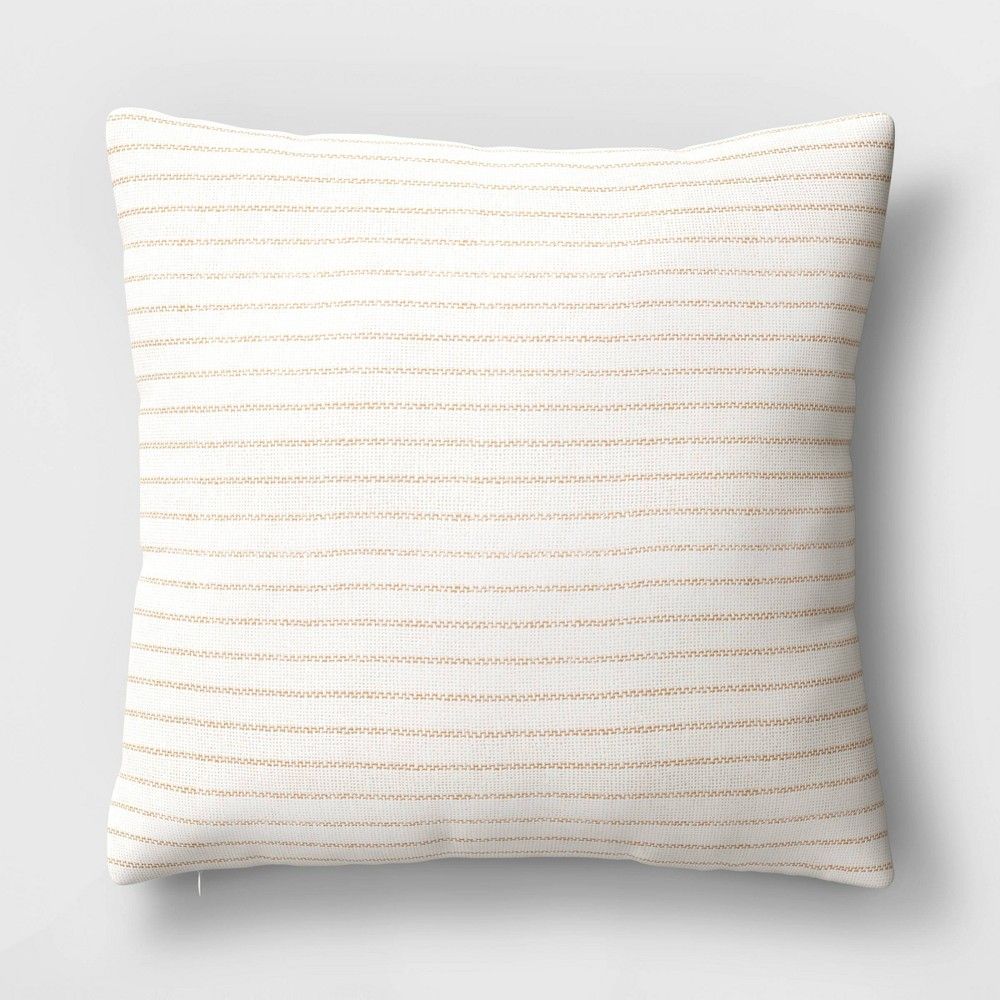 Striped Square Throw Pillow Brown/Cream - Threshold | Target