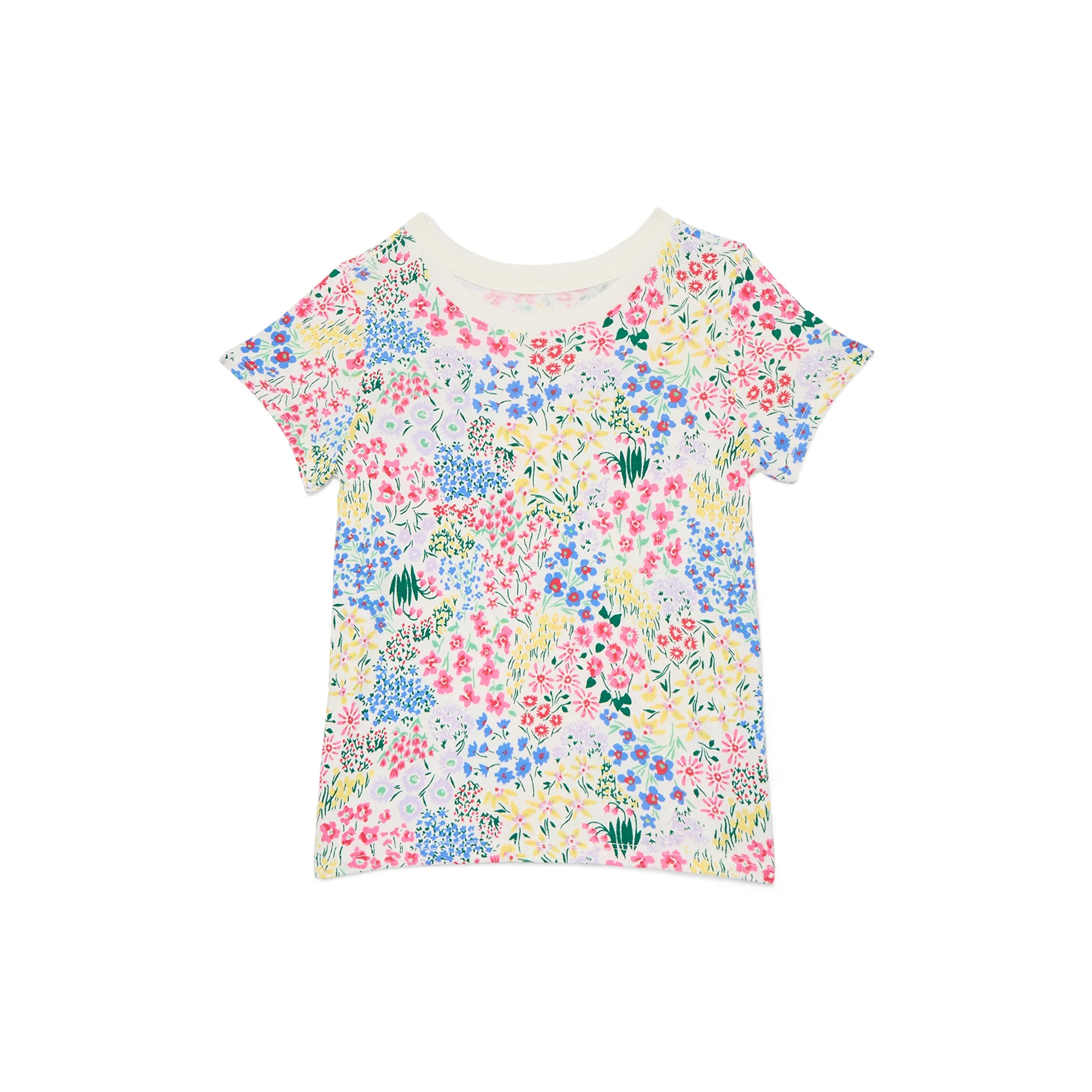 Wonder Nation Toddler Girls Tee with Short Sleeves, Sizes 18M-5T | Walmart (US)