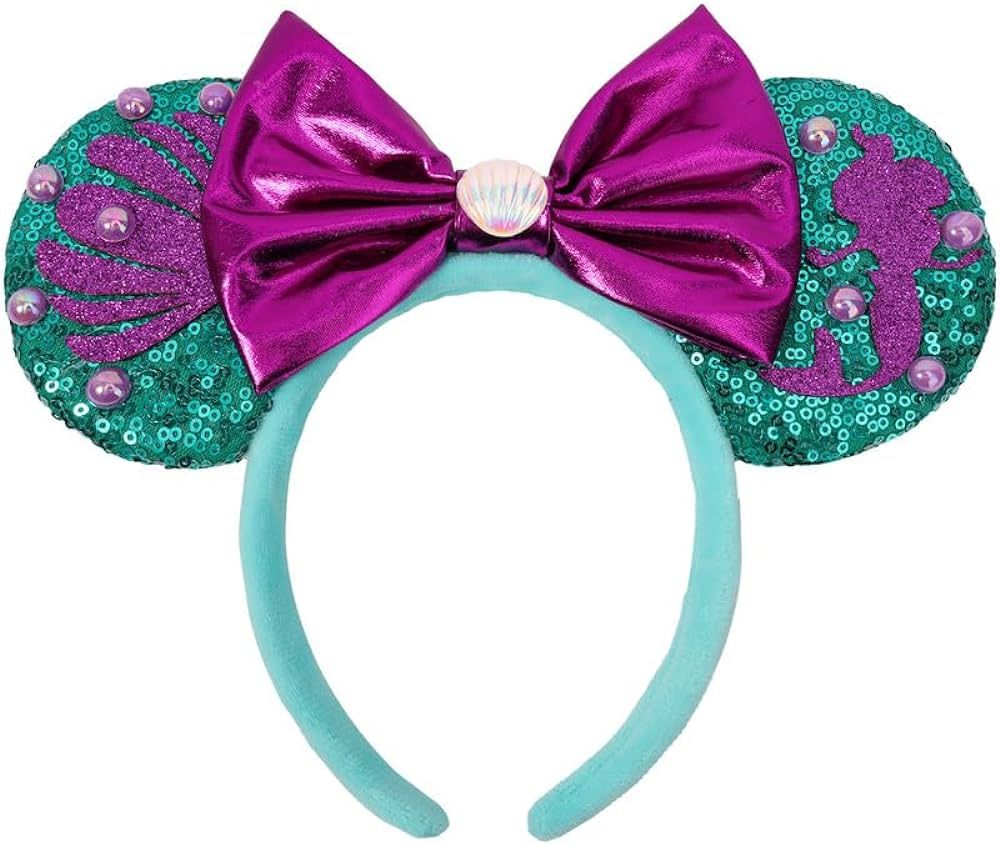 UNSPAZ Mouse Ears Headbands, Princess Mouse Ears for Women Girls, Shiny Bow Headband for Cosplay ... | Amazon (US)