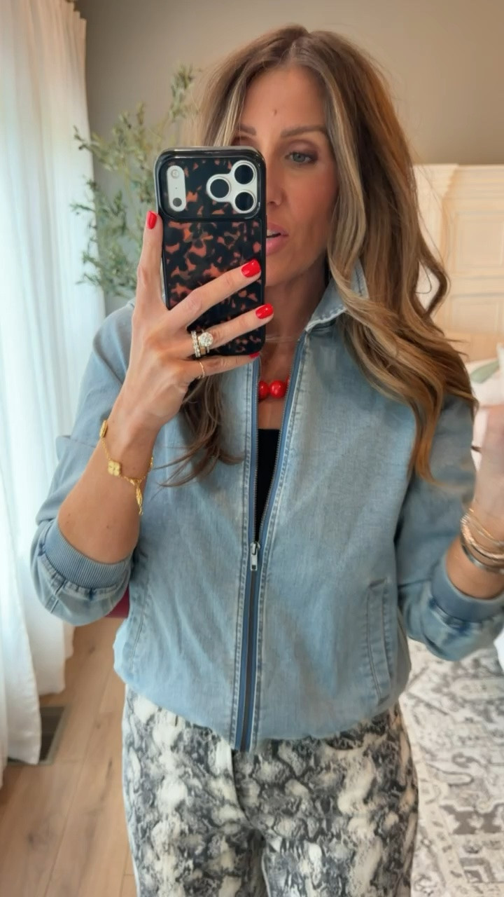 This outfit is such a fun mix of edgy and casual. The snakeskin pants make a statement, but the lightweight denim jacket keeps the whole look wearable and easy for everyday. Add the pop of red accessories and it instantly feels styled without trying too hard.

snakeskin pants outfit, denim jacket outfit, edgy casual style, amazon fashion finds, statement pants outfit, casual chic fashion, trendy everyday outfits, cool girl outfit inspo, lightweight jacket outfit, elevated casual style, fashion forward outfits, effortless street style, themominstyle

#LTKootd #LTKOver40 #LTKTravel