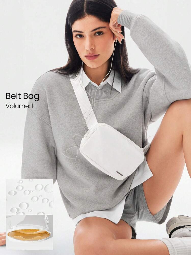 GLOWMODE 1 L Zipper Everywhere Belt Bag Water Repellent Waist Crossbody Bags With Adjustable Strap Valentine's Day | SHEIN