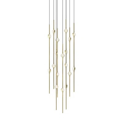 Constellation - Aries 12" Round LED Pendant - Espresso Black Fixture - Clear Faceted Acrylic Shade - 2700K - 120" Cable | Perigold