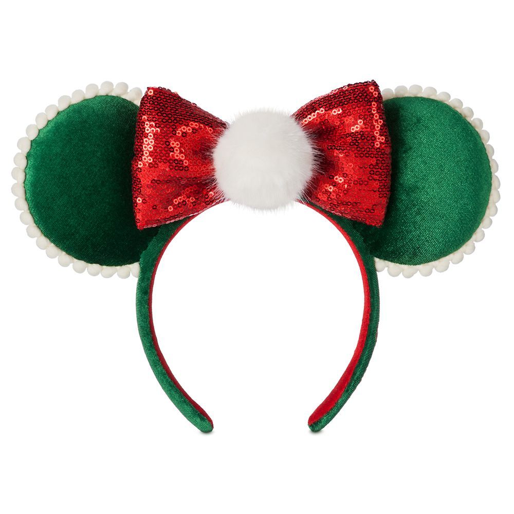 Minnie Mouse Christmas Ear Headband with Pom and Sequin Bow for Adults | Disney Store